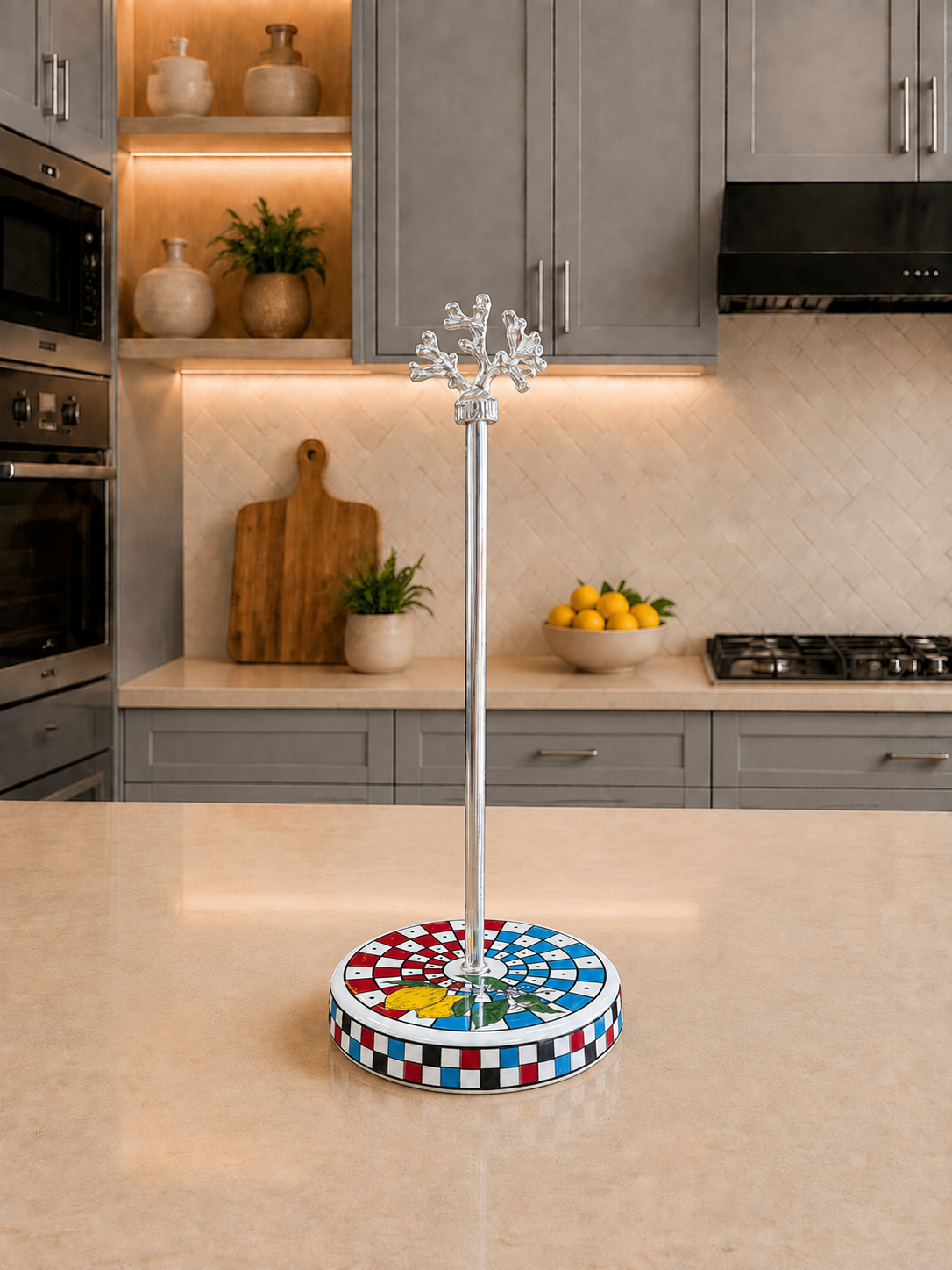 Çeyiz Seti - 105 Düz Kapak 10 Parça Limon Dama Desen Mutfak Seti Gümüş – görsel 7