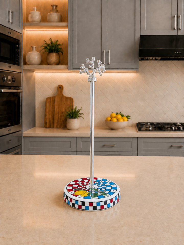 Çeyiz Seti - 105 Düz Kapak 10 Parça Limon Dama Desen Mutfak Seti GÜMÜŞ