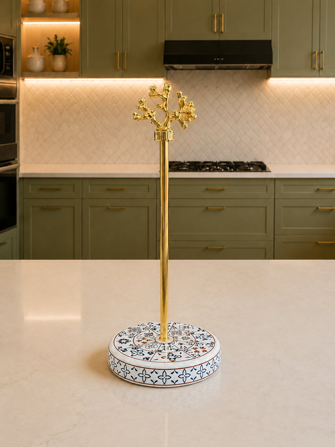Çeyiz Seti - 105 Düz Kapak 10 Parça Ceramic Desen Mutfak Seti Gold – görsel 7