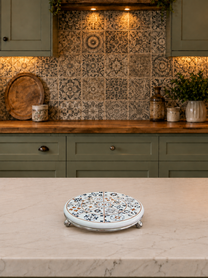 Çeyiz Seti - 105 Düz Kapak 10 Parça Ceramic Desen Mutfak Seti GÜMÜŞ
