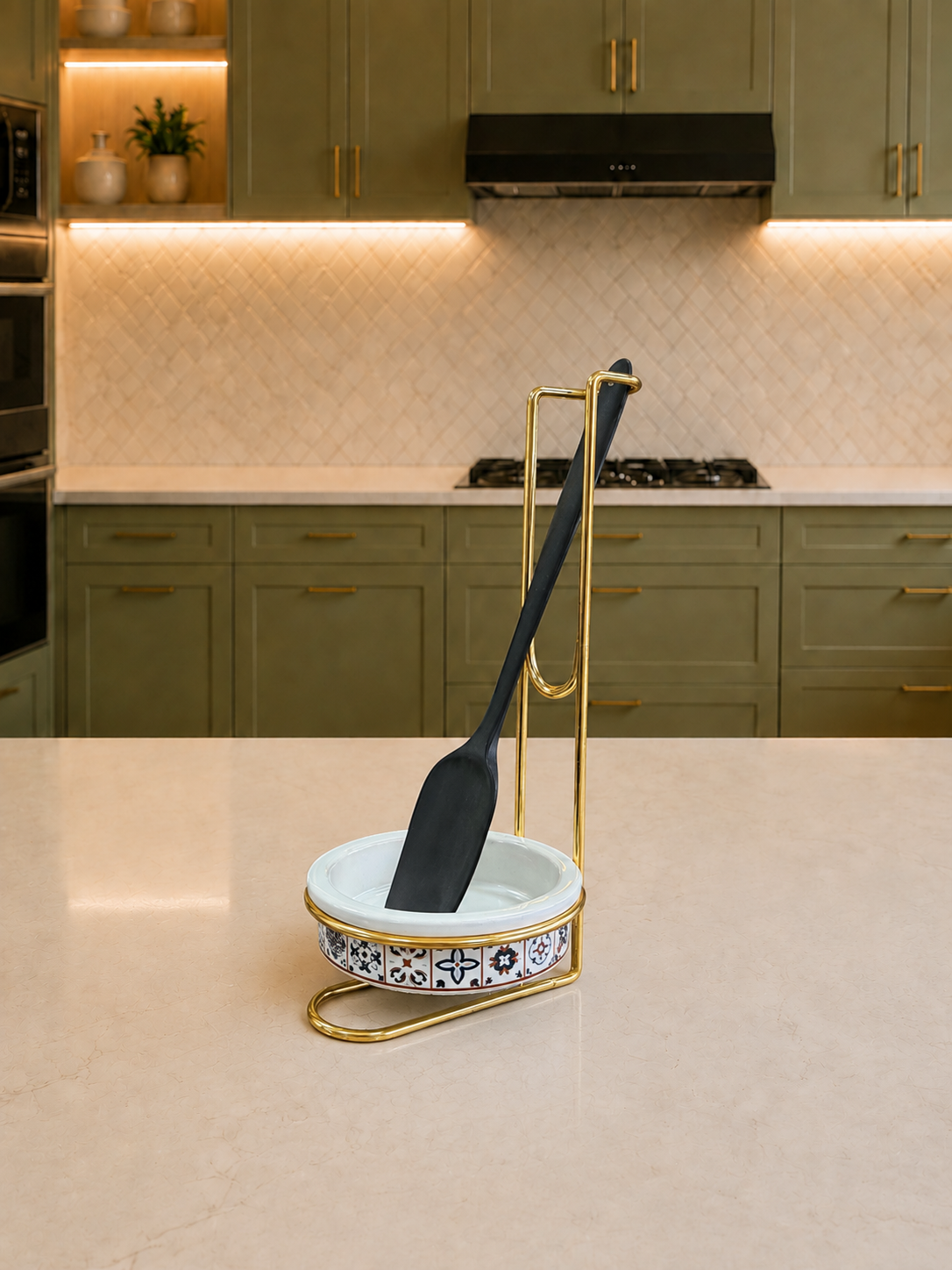 Kepçelik - Seramik Kepçelik Ceramic Desen Gold