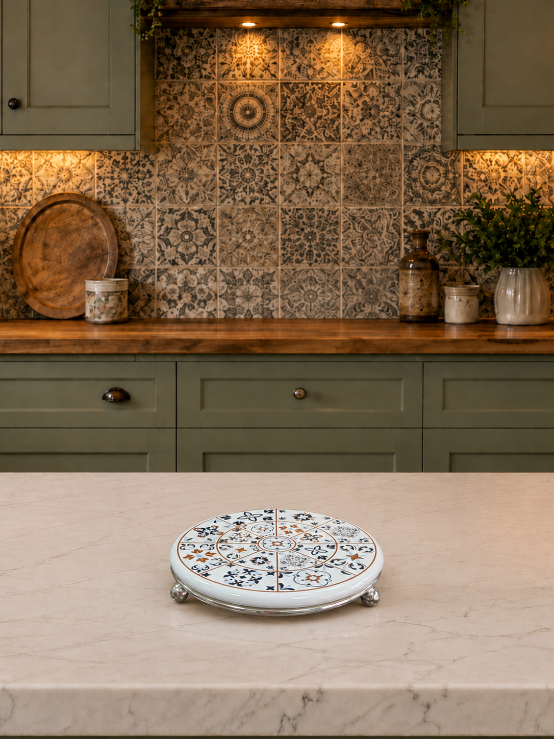 Nihale - Seramik Nihale Ceramic Desen Gümüş
