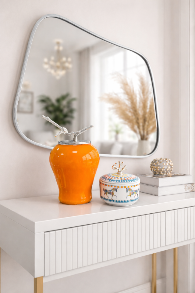 Dekoratif - Soft Sarı Şah Küp Herm At Obje Gümüş