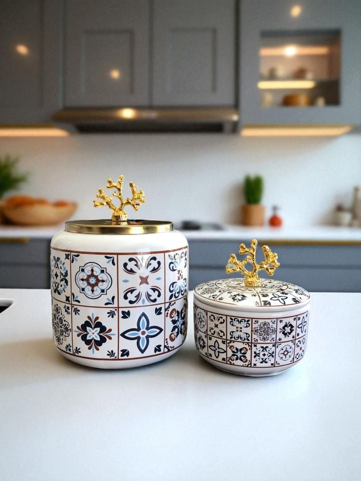 Dekoratif - Ceramic Oval Ceramic Obje Gold