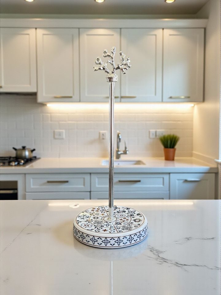 Kağıt Havluluk - Ceramic Desen Gümüş