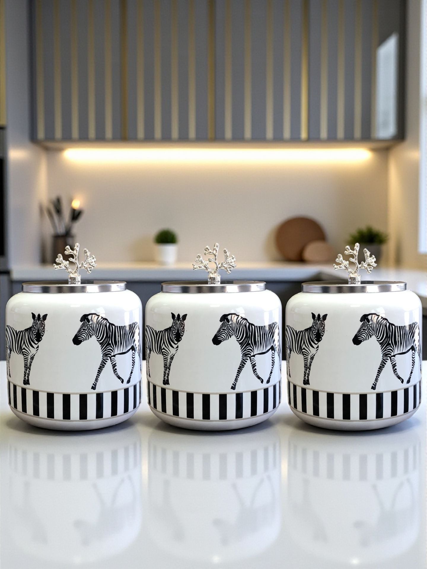 Kahve Köşesi - Zebra At 1.4 L Baharatlık Gümüş