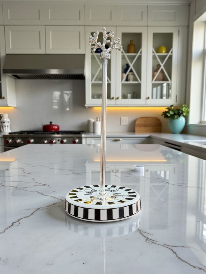 Çeyiz Seti - 104 Zebra At Desen Mutfak Seti Gümüş