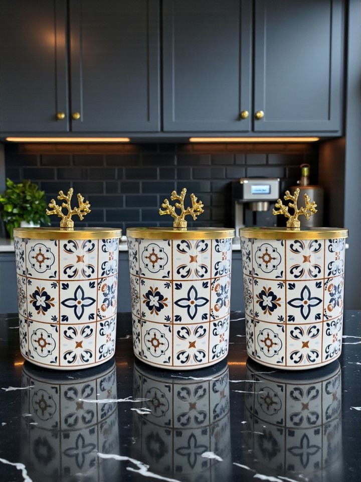 Çeyiz Seti - 103 Ceramic Desen Mutfak Seti Gold