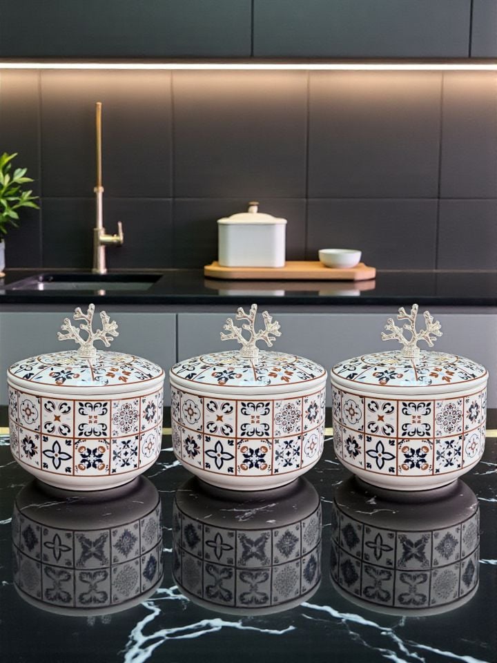 Çeyiz Seti - 103 Ceramic Desen Mutfak Seti Gümüş