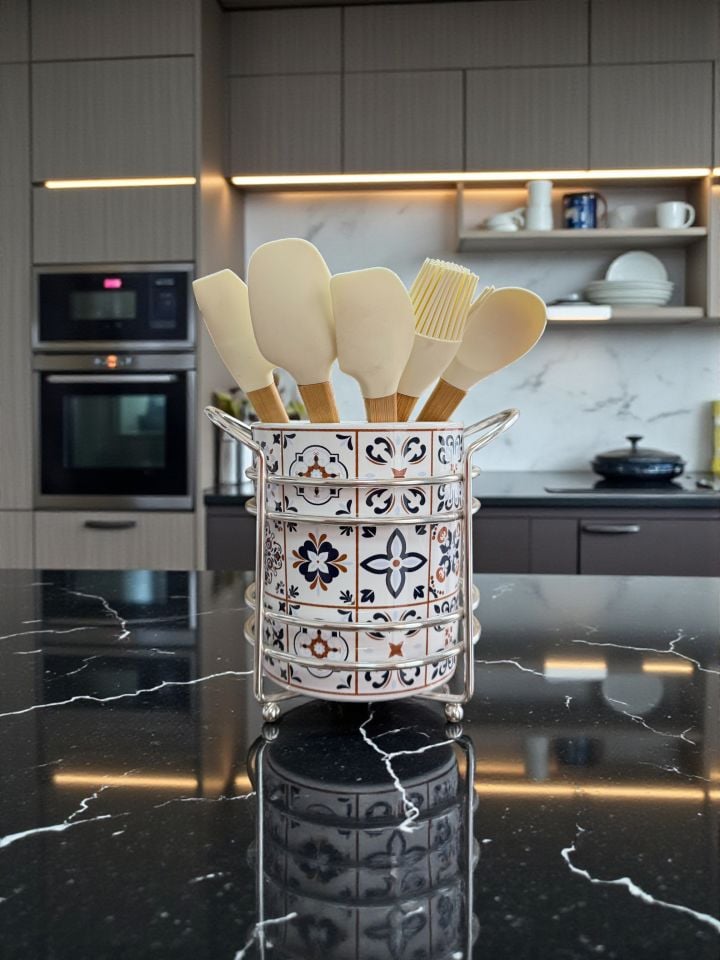 Çeyiz Seti - 103 Ceramic Desen Mutfak Seti Gümüş