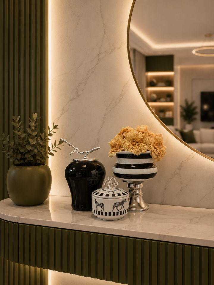 Dekoratif - Salon Seti Siyah Zebra At Gümüş