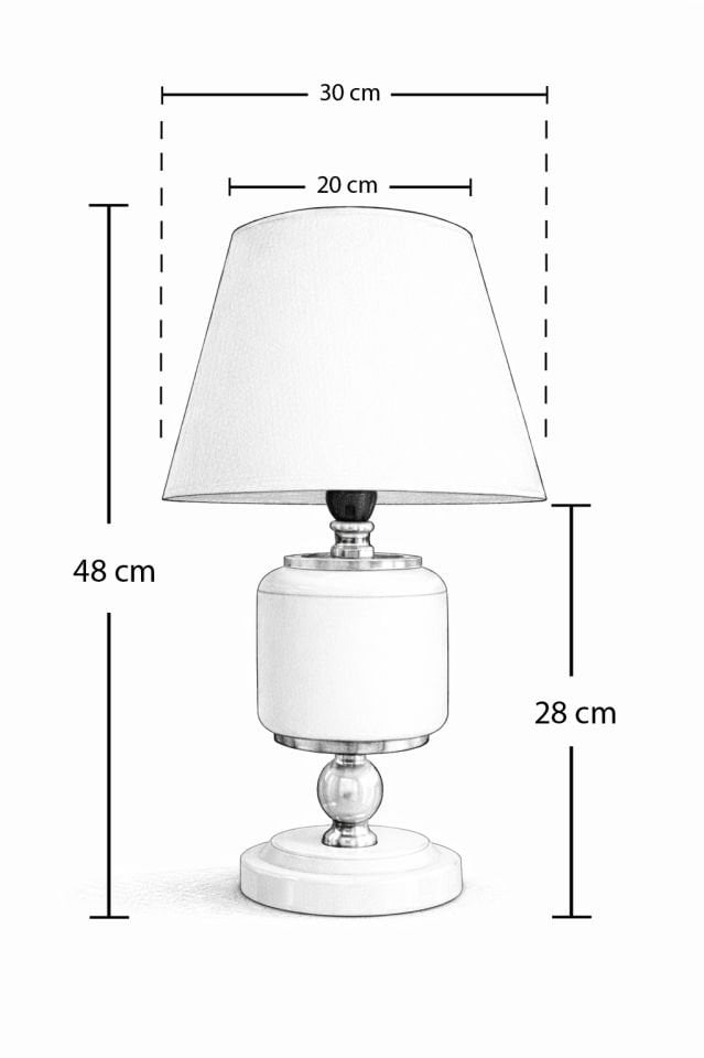 Abajur - 2'li Oval Limon Dama Gümüş