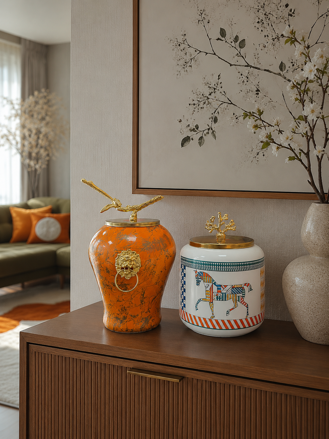 Dekoratif - Soft Sarı Mermer Şah Renkli Herm Oval Gold