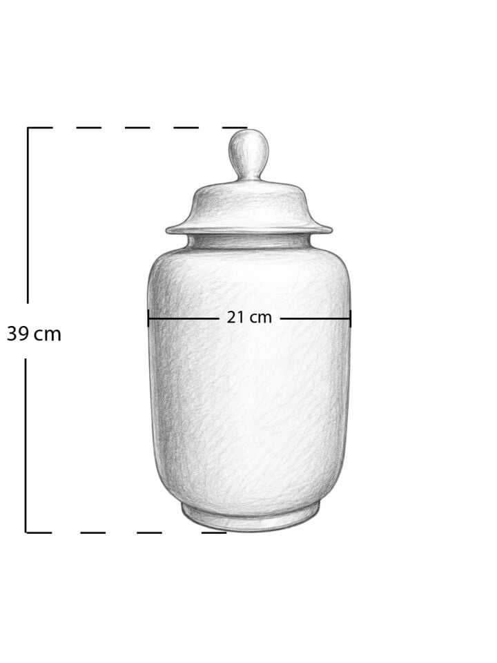 Seramik Vazo - El Yapımı Geometrik Desenli Honey Pot