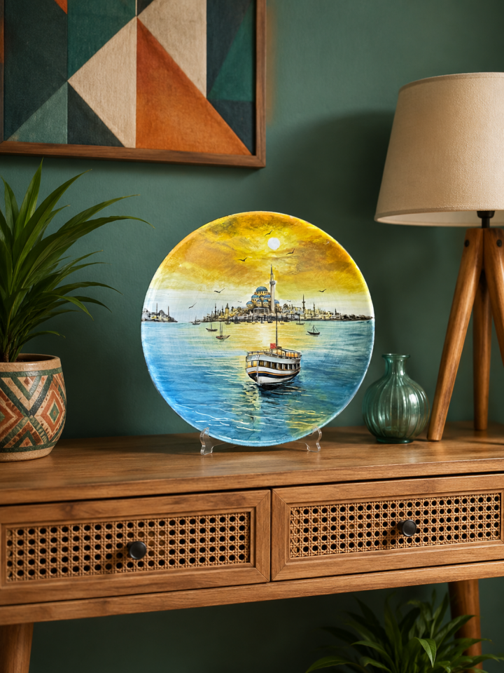 Ev Dekorasyonu - El Yapımı 30 cm Dekoratif Tabak