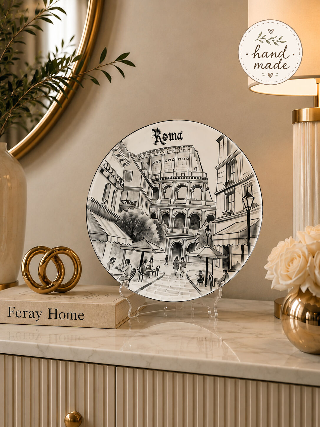 Dekoratif Seramik Tabak 30 cm Collection Roma Temalı