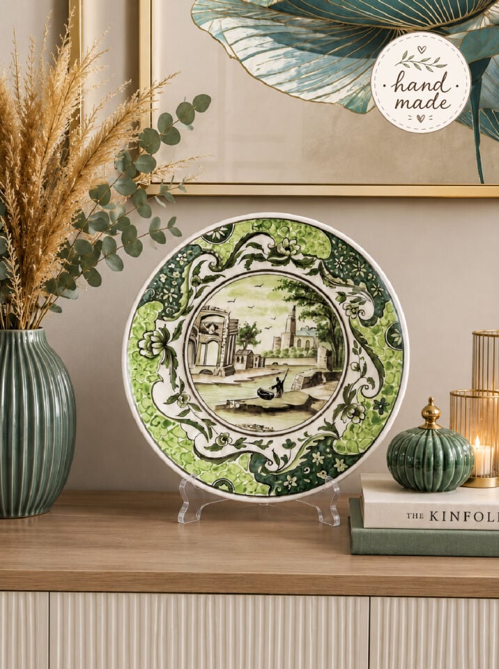 Dekoratif Seramik Tabak 30 cm Yeşil Collection